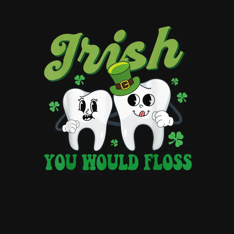 Irish You Would Floss Dental Dentist Saint Patrick's Day Baby Onesie
