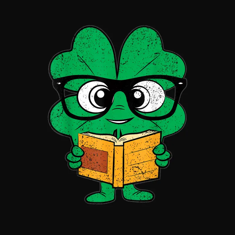 Shamrock Reading Books St Patricks Day Nerd Clover Reader Unisex Staple T-Shirt