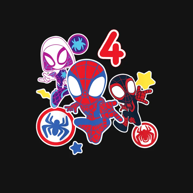 Marvel Spidey And His Amazing Friends 4 Year Old Birthday Youth Staple T-Shirt