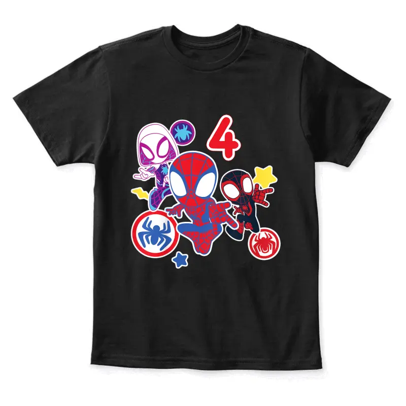 Marvel Spidey And His Amazing Friends 4 Year Old Birthday Youth Staple T-Shirt