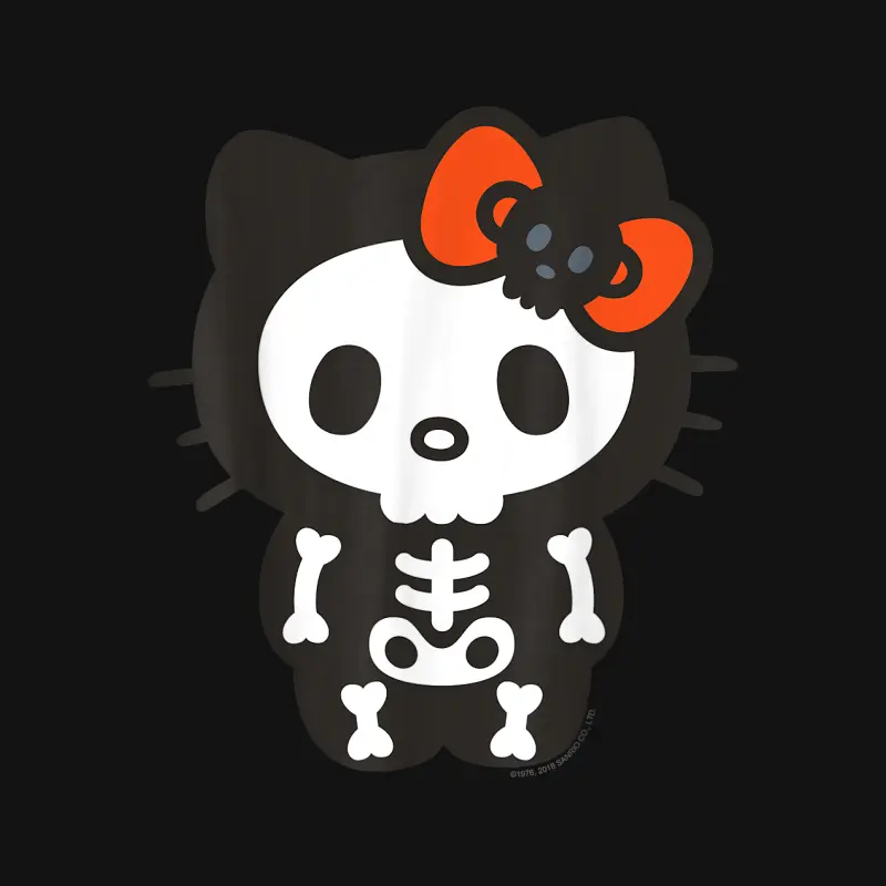 Hello Kitty Skeleton Halloween Tee Shirt Unisex Long Sleeve T-Shirt
