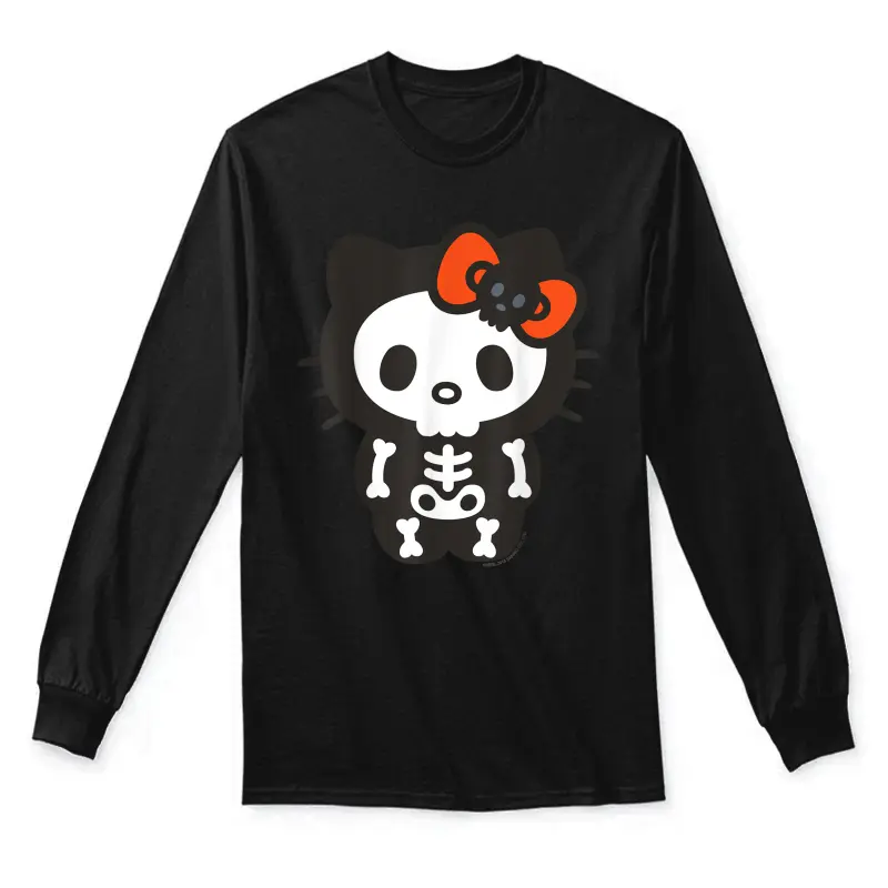 Hello Kitty Skeleton Halloween Tee Shirt Unisex Long Sleeve T-Shirt