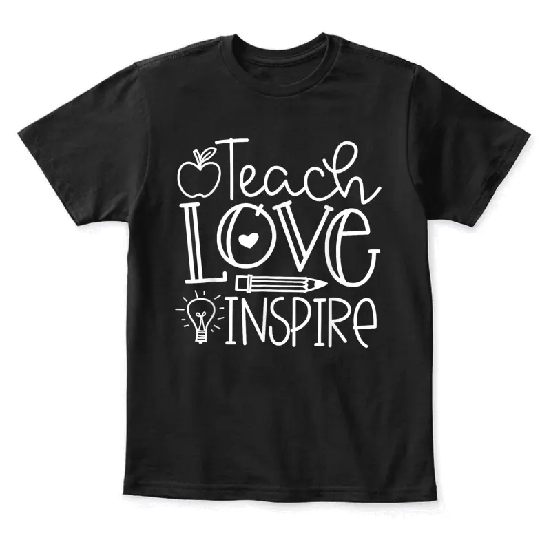 Teach Love Inspire Retro Teacher Kids Back To School Youth Staple T-Shirt