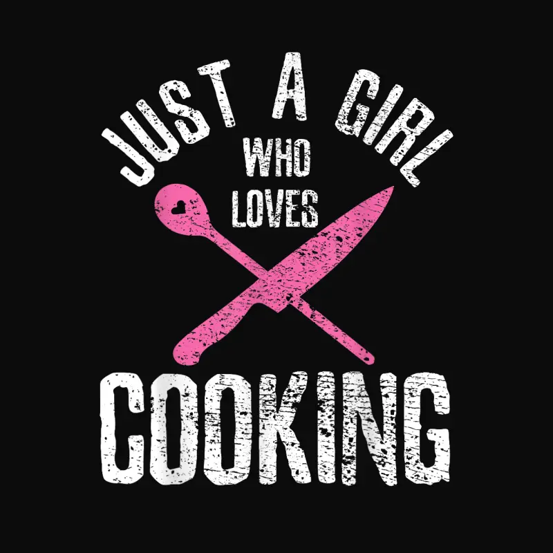 Cook Just A Girl Who Loves Cooking Chef Vintage Unisex Staple T-Shirt