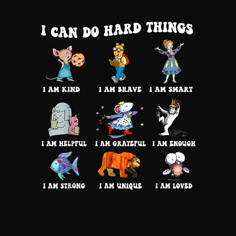 I Can Do Hard Things Teacher Back To School Children's Book Unisex Staple T-Shirt