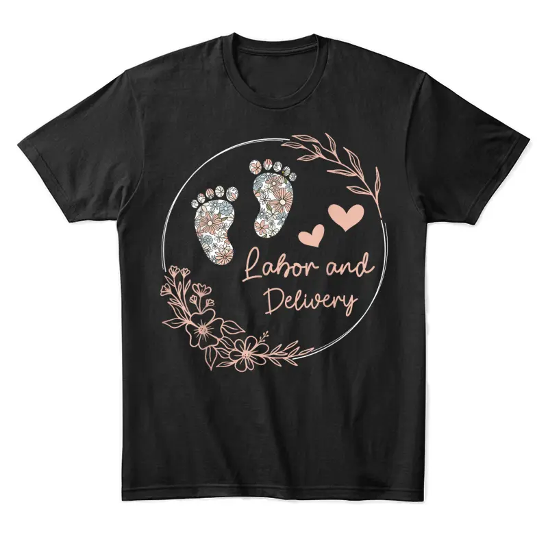 Retro Floral Nursing Labor And Delivery Nurse L&D Nurse Unisex Staple T-Shirt