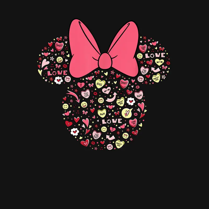 Disney Minnie Mouse Head Filled With Love Valentine’s Day Unisex Long Sleeve T-Shirt