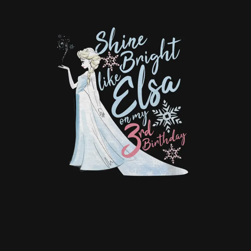 Disney Frozen Elsa Shine Bright On My 3Rd Birthday Unisex Long Sleeve T-Shirt