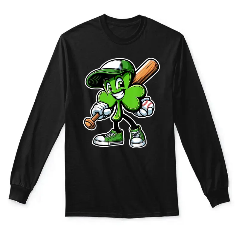 Dabbing Shamrock Baseball Boys Girls St Patricks Day Unisex Long Sleeve T-Shirt