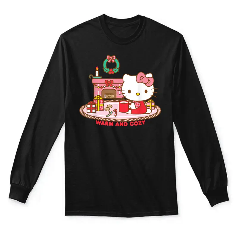 Hello Kitty Warm And Cozy Christmas Unisex Long Sleeve T-Shirt