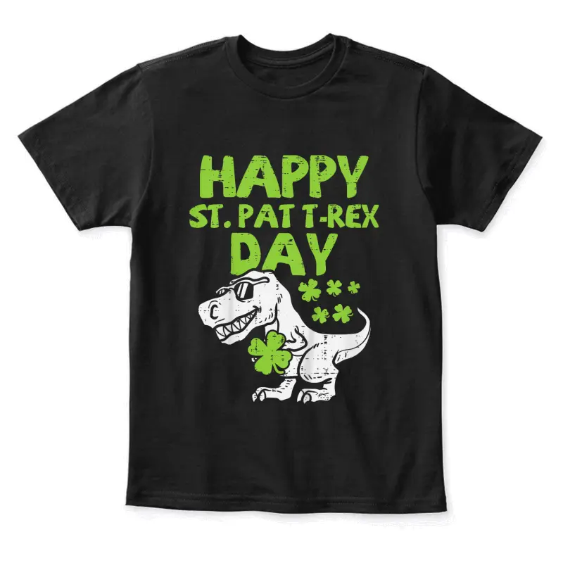 Happy St Pat Trex Day Dino St Patricks Day Toddler Boys Gift Youth Staple T-Shirt