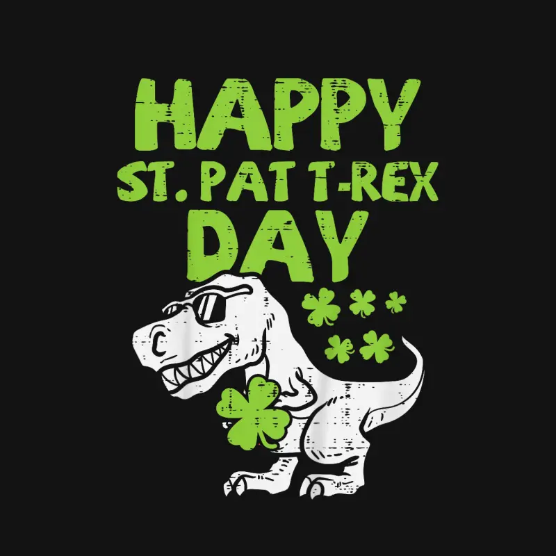 Happy St Pat Trex Day Dino St Patricks Day Toddler Boys Gift Youth Staple T-Shirt
