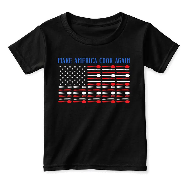 Make America Cook Again Chef Knife Kitchen Food Menu Cook Toddler Staple T-Shirt