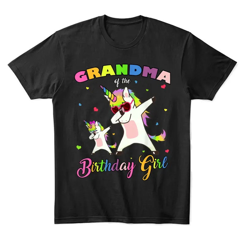 Grandma Of The Birthday Girl Unicorn Birthday Princess Dab Unisex Staple T-Shirt