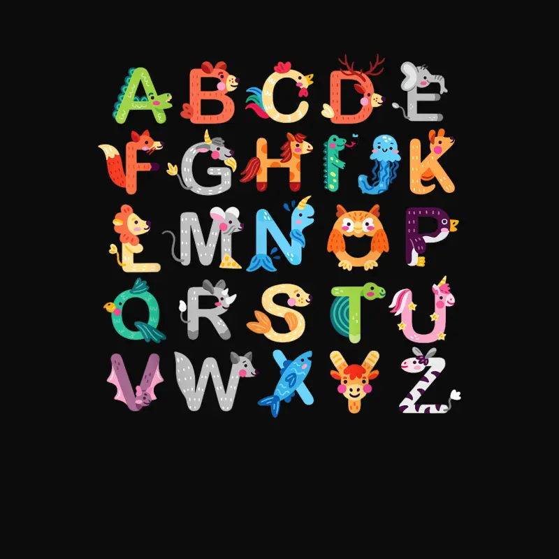 Animals Alphabet Abcs Learning Shirt Gifts For Teacher Kids Unisex Staple T-Shirt
