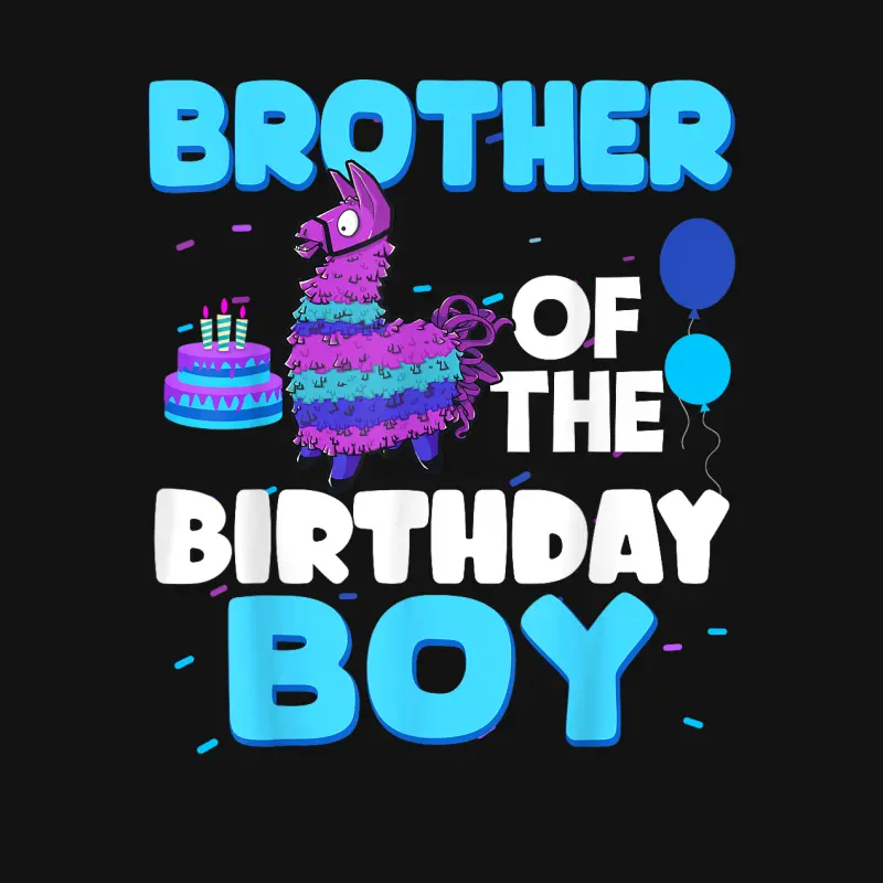 Brother Of The Birthday Boy Llama Family Party Decorations Unisex Long Sleeve T-Shirt