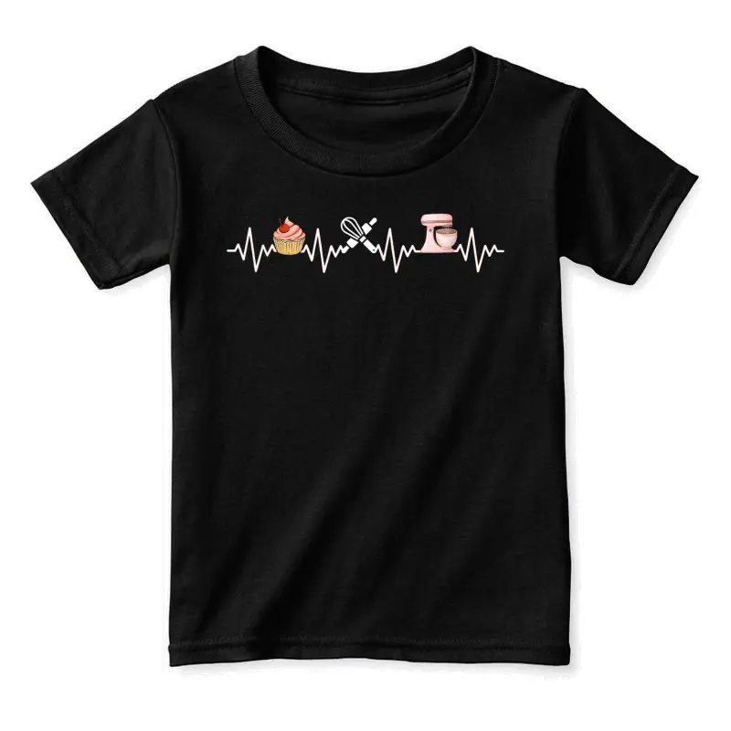Baking Heartbeat Funny Pastry Baker Chef Cooking Lover Toddler Staple T-Shirt