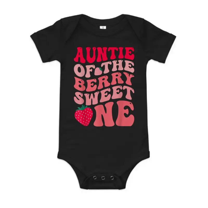 Auntie Of The Berry Sweet One Strawberry First Birthday Baby Onesie