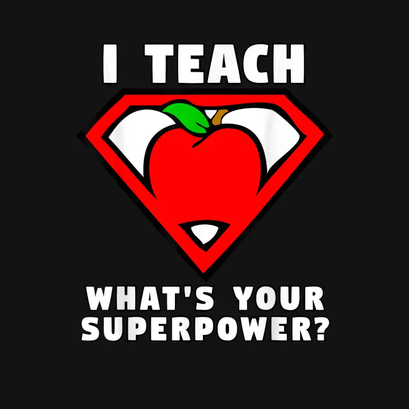 I Teach What's Your Superpower Superhero Teacher Apple Shirt Youth Staple T-Shirt