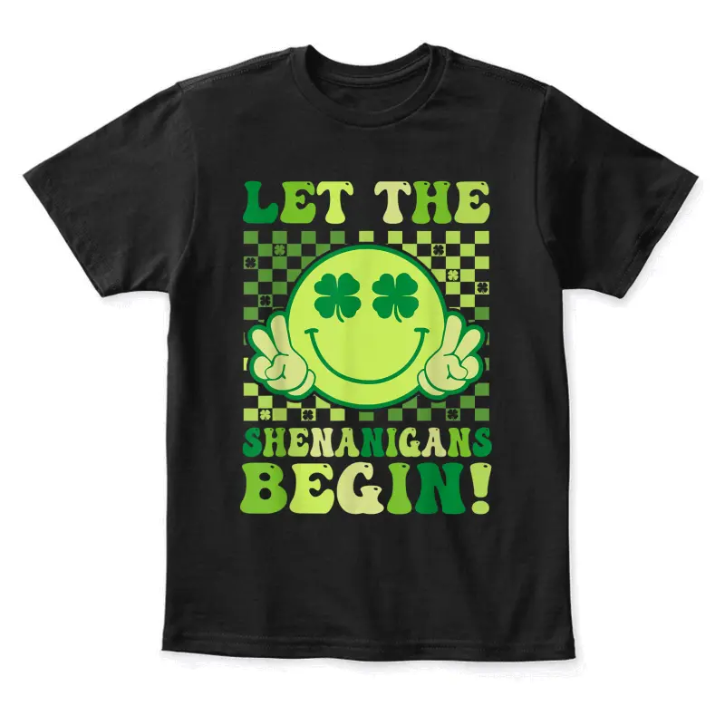 Let The Shenanigans Begin Funny Clovers St Patrick's Day Youth Staple T-Shirt
