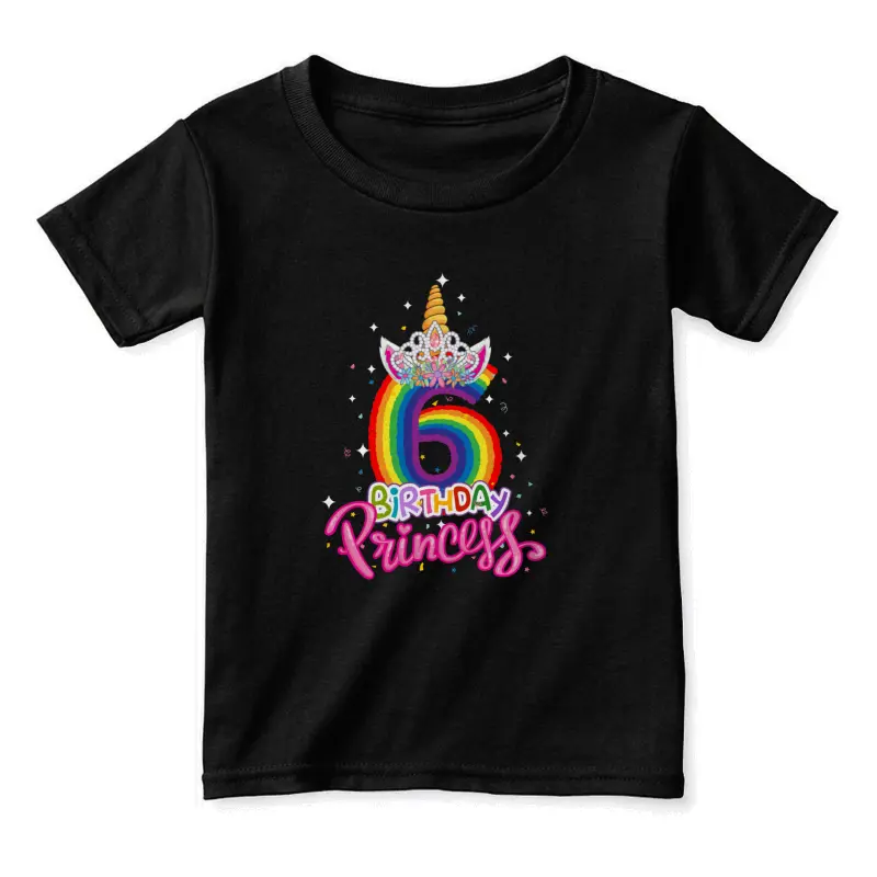 Birthday Princess Unicorn 6 Year Old 6Th Birthday Girl Kids Toddler Staple T-Shirt