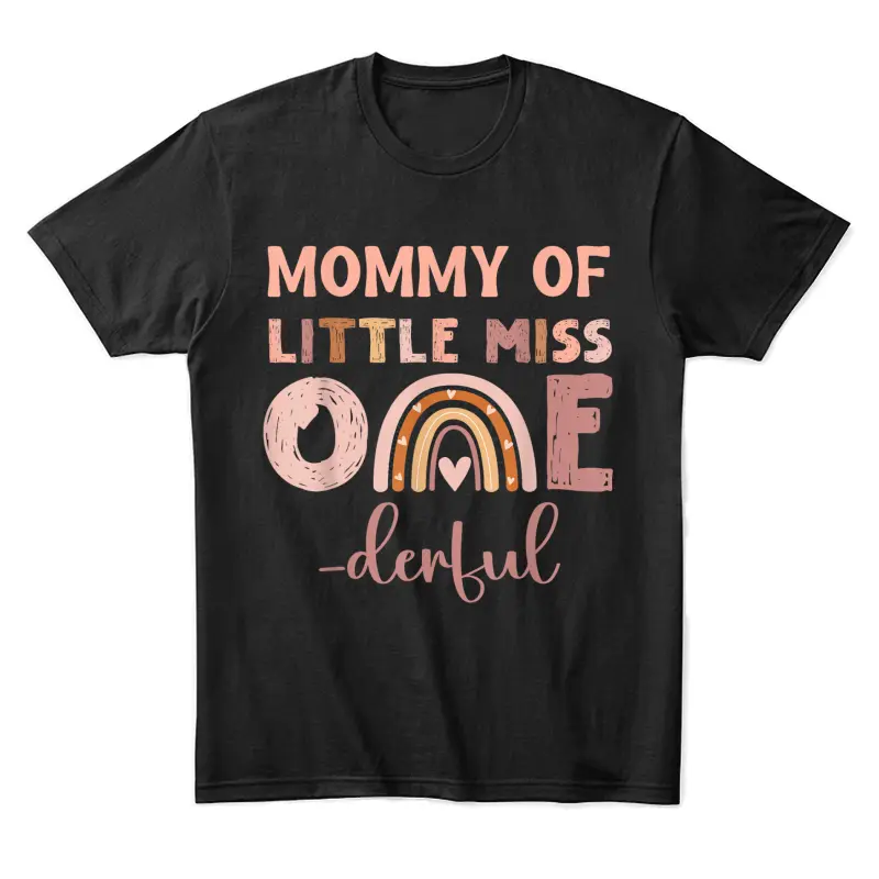 Boho Mommy Of Miss Onederful 1St Birthday Girl Cute Rainbo Unisex Staple T-Shirt