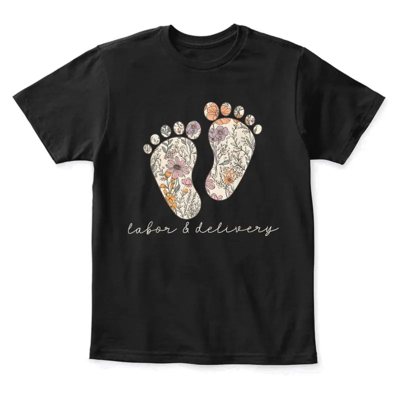 Retro Floral Nursing Labor And Delivery Nurse L&D Nurse Youth Staple T-Shirt