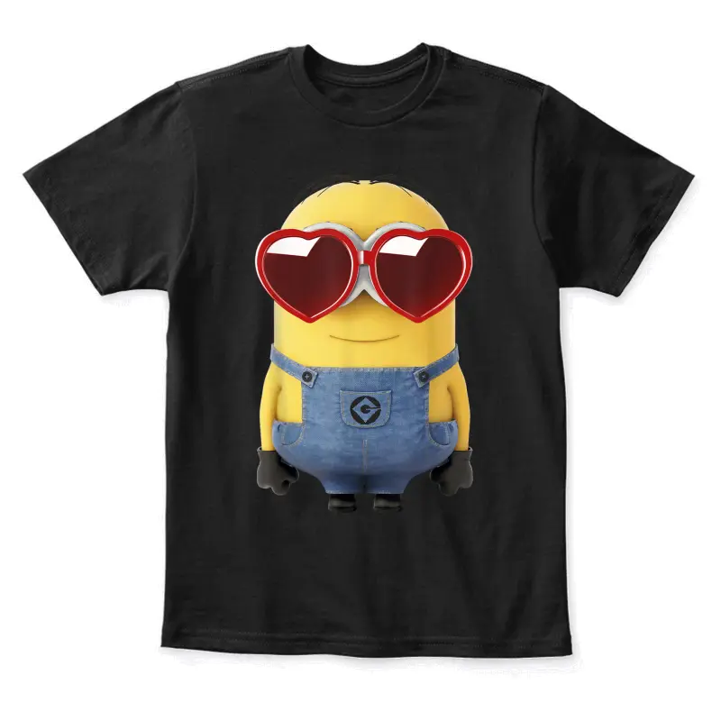 Minions Valentine's Day Dave Heart Glasses Youth Staple T-Shirt