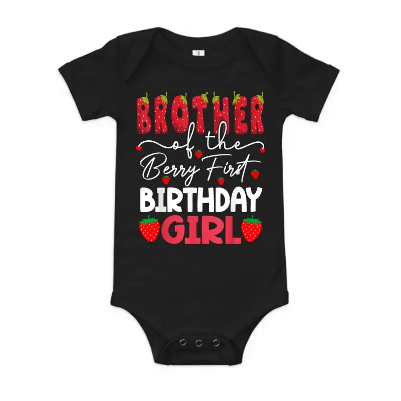 Brother Of The Berry First Birthday Girl Strawberry Baby Onesie