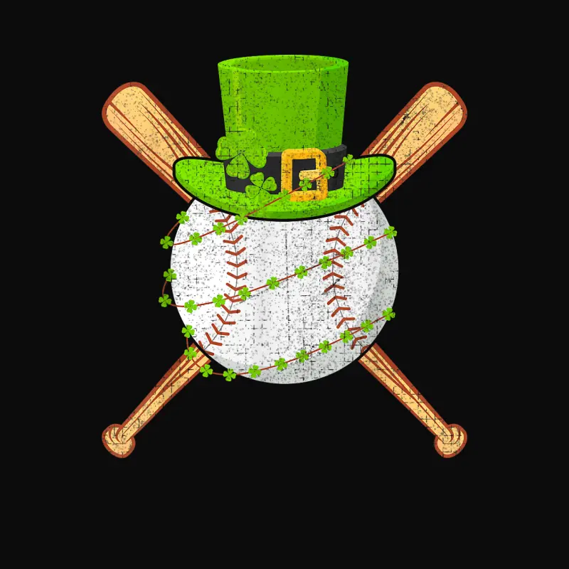 St Patricks Day Shamrock Baseball Leprechaun Men Boys Kids Unisex Staple T-Shirt