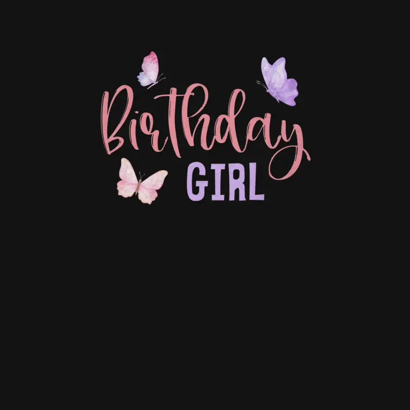 Birthday Girl Butterfly Party Child Kid Matching Family Youth Staple T-Shirt