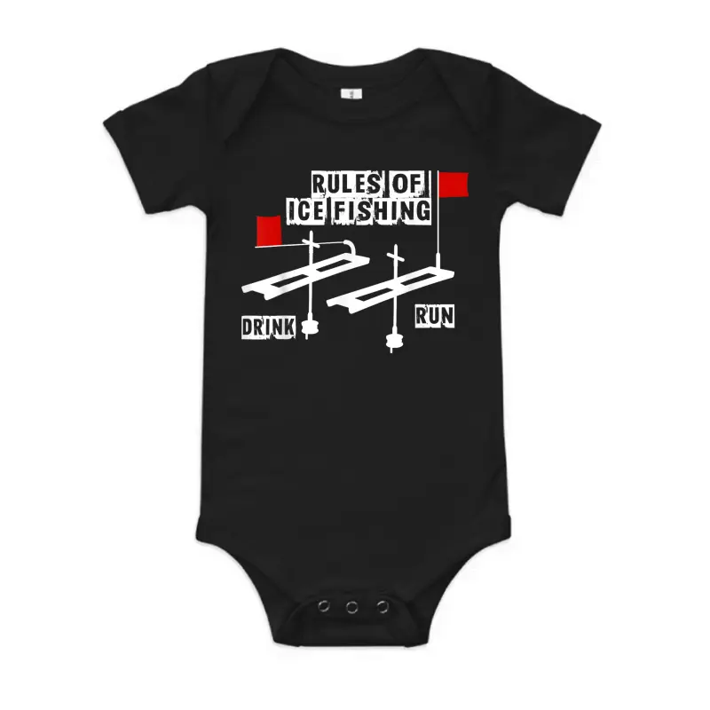 Funny Rules Of Ice Fishing Drinking T Shirt Baby Onesie