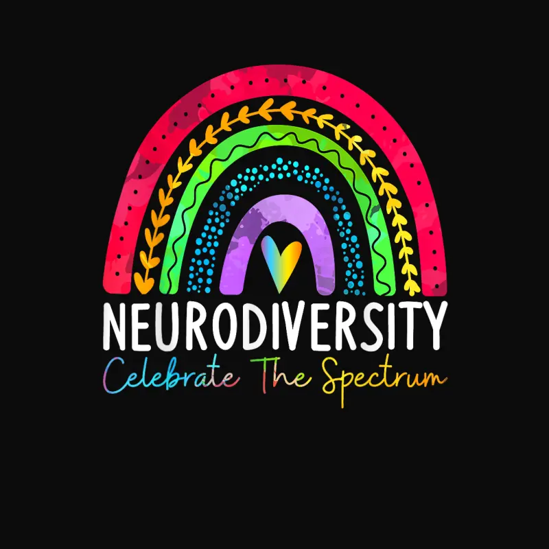 Neurodiversity Autism Spectrum Asd Adhd Rainbow Boho Unisex Staple T-Shirt