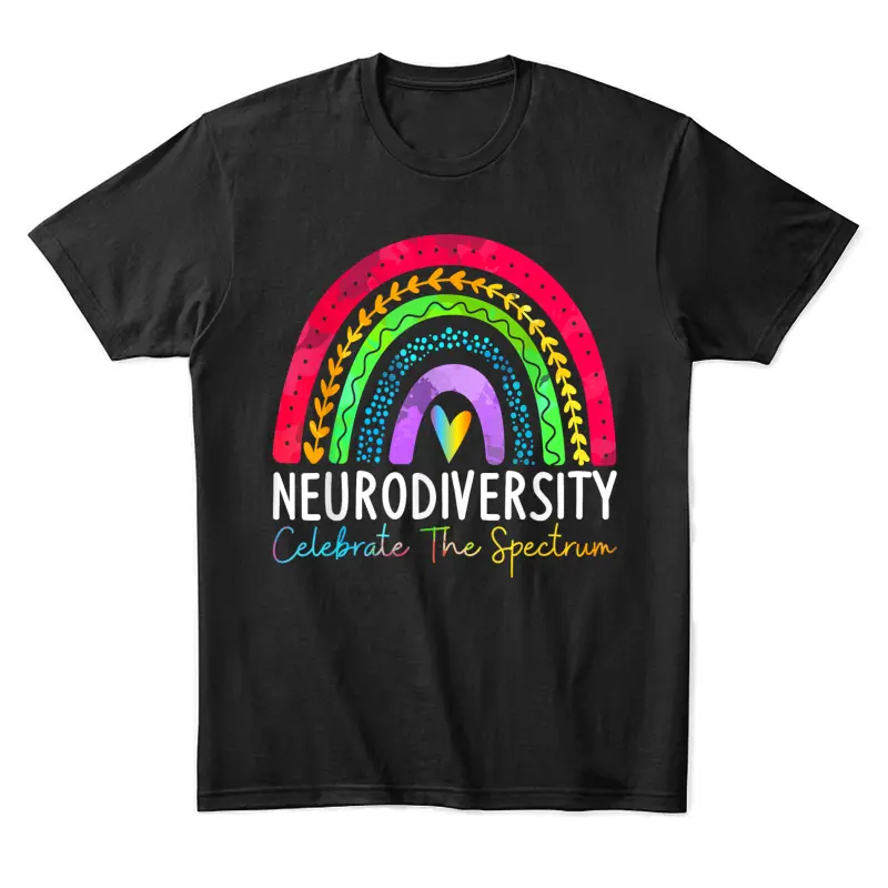Neurodiversity Autism Spectrum Asd Adhd Rainbow Boho Unisex Staple T-Shirt
