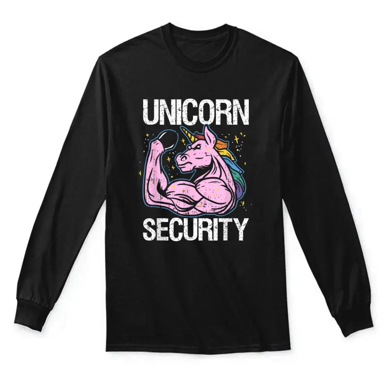 Unicorn Security Funny Costume Police Halloween Dad Men Unisex Long Sleeve T-Shirt
