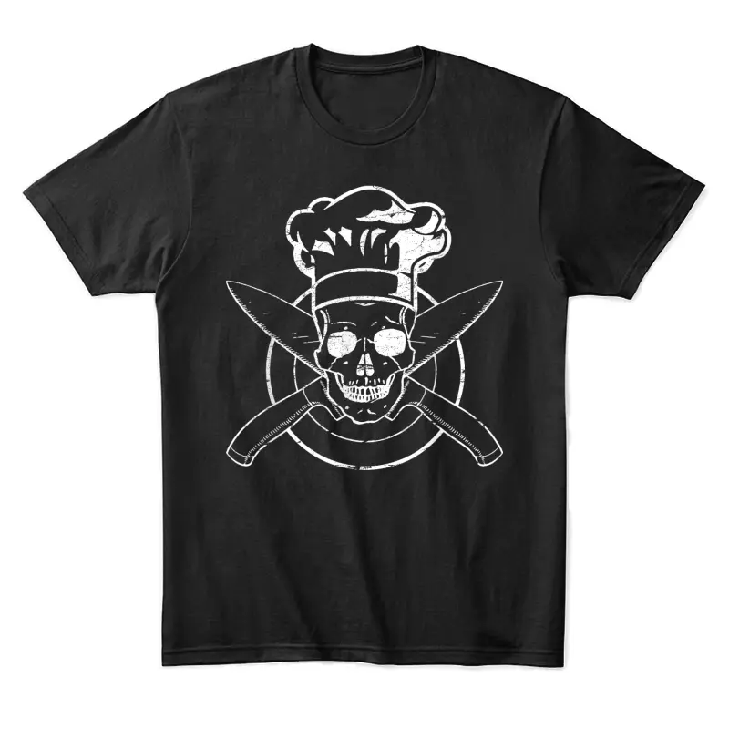 Chef Shirt Skull Chef's Hat Cooking Bbq Grilling Tee Gift Unisex Staple T-Shirt
