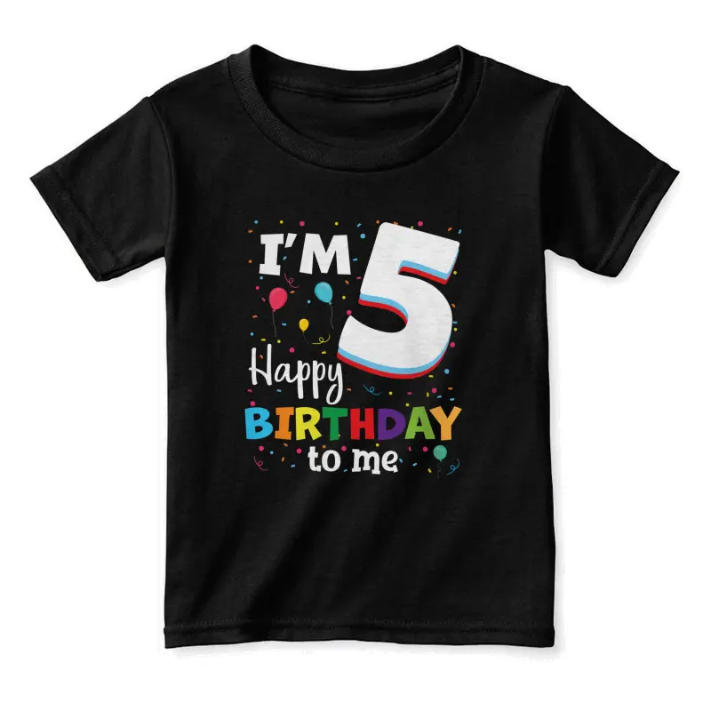 Five 5Yr 5Th Birthday Happy Birthday Boys Girls 5 Years Old Toddler Staple T-Shirt