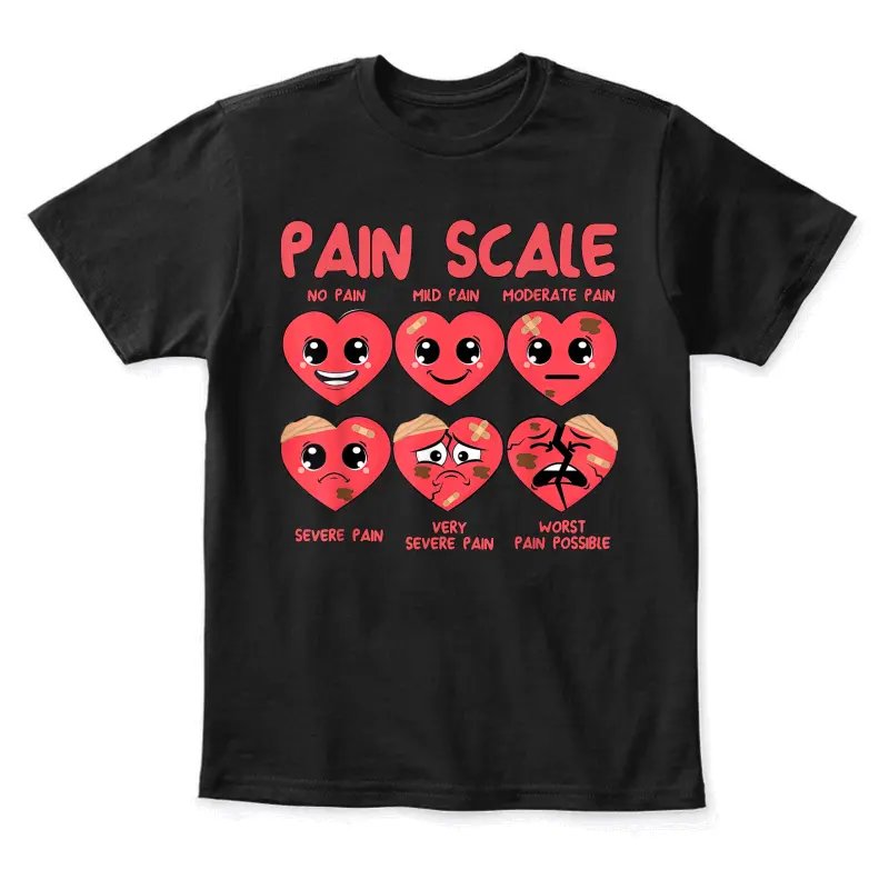 Pain Scale Heart Candy Trauma Nurse Triage Valentine's Day Youth Staple T-Shirt