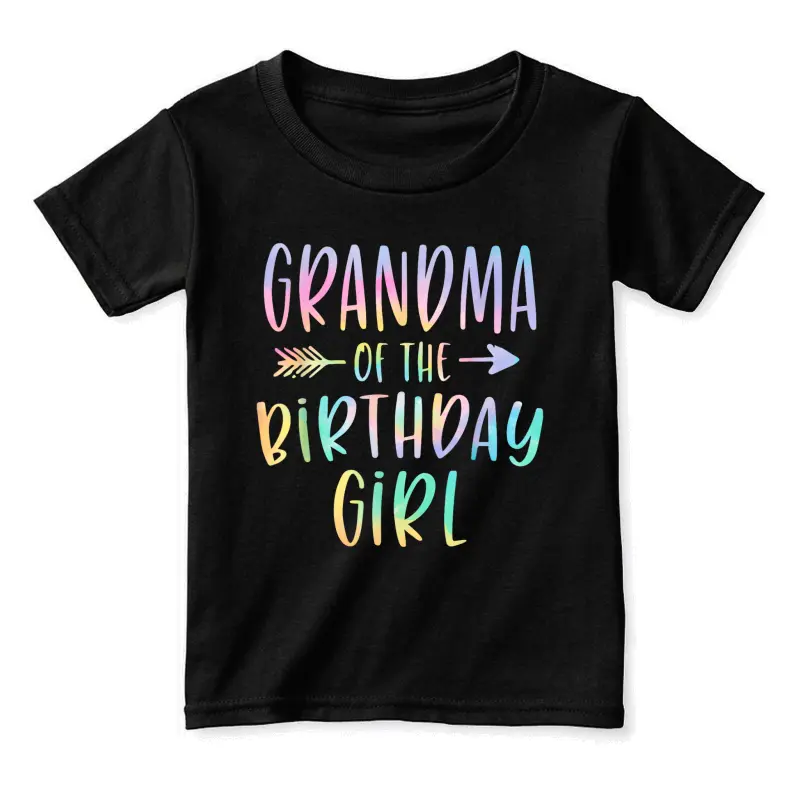 Grandma Of The Birthday Girl Tie Dye Colorful Bday Toddler Staple T-Shirt