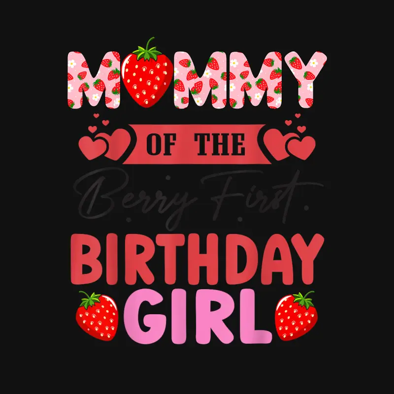 Mommy Of The Berry First Birthday Girl Sweet Strawberry Baby Onesie
