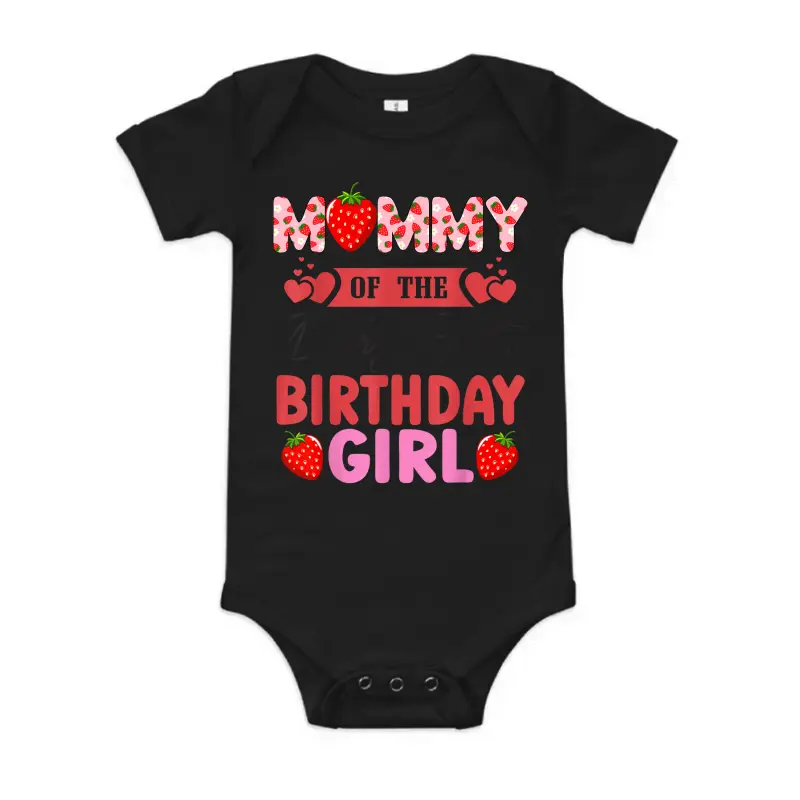 Mommy Of The Berry First Birthday Girl Sweet Strawberry Baby Onesie