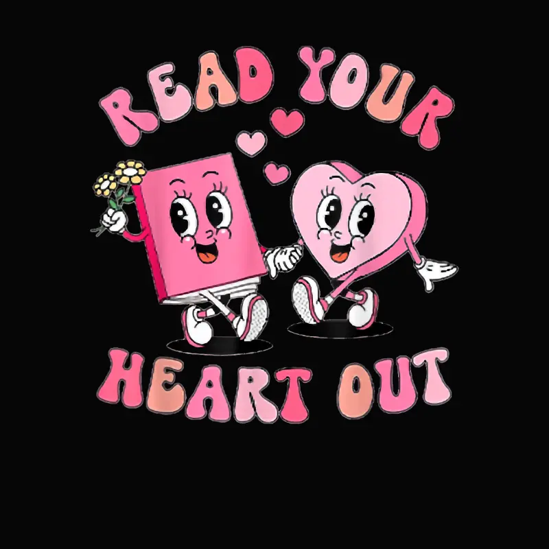 Retro Read Your Heart Out Valentine's Day Teacher Book Lover Toddler Staple T-Shirt