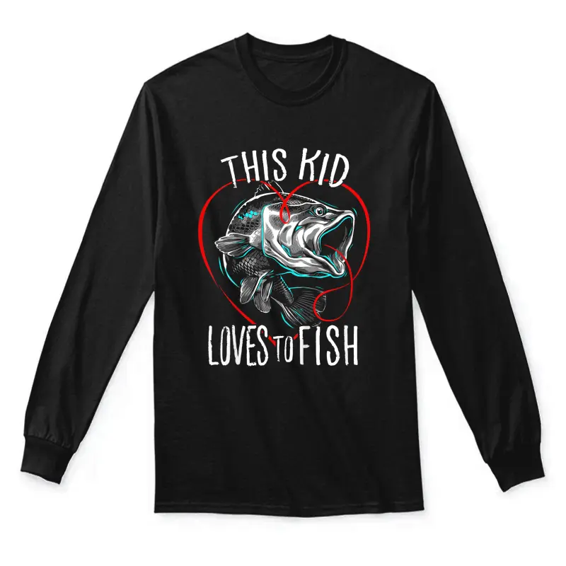 Fishing Shirts Boys This Kid Loves To Fish Unisex Long Sleeve T-Shirt