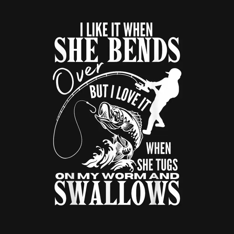 I Like It When She Bends Over Fishing Dad Funny Fathers Day Youth Staple T-Shirt