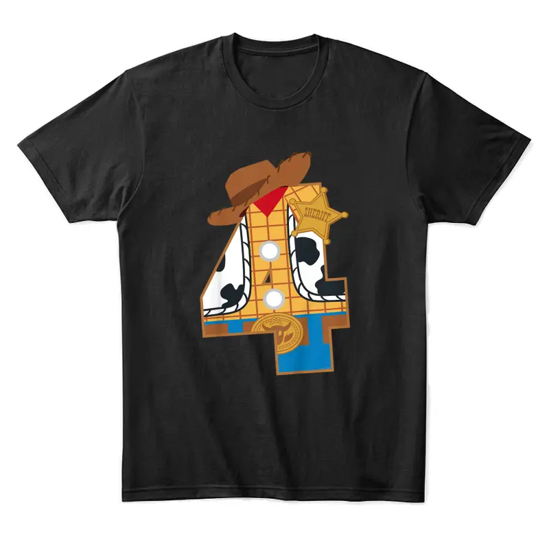 Disney And Pixar’s Toy Story Fourth Birthday 4 Years Old Unisex Staple T-Shirt