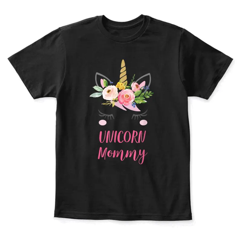 Floral Unicorn Mom Shirt, Unicorn Mommy Gift Youth Staple T-Shirt