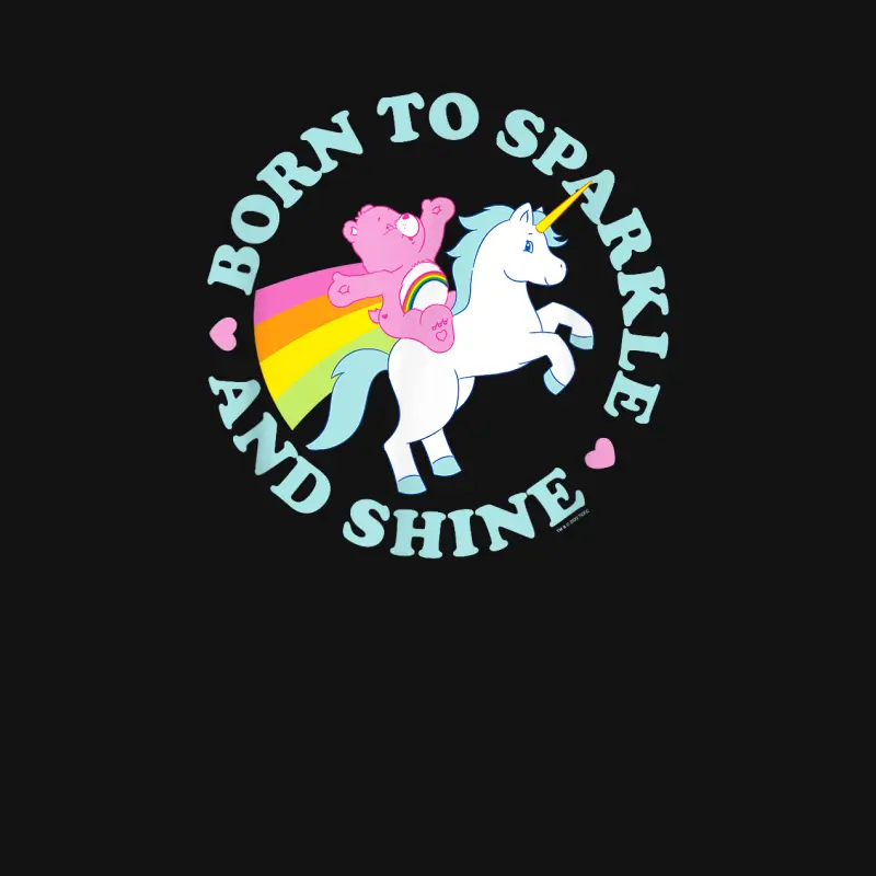 Care Bears Cheer Bear Unicorn Born To Sparkle And Shine Youth Staple T-Shirt