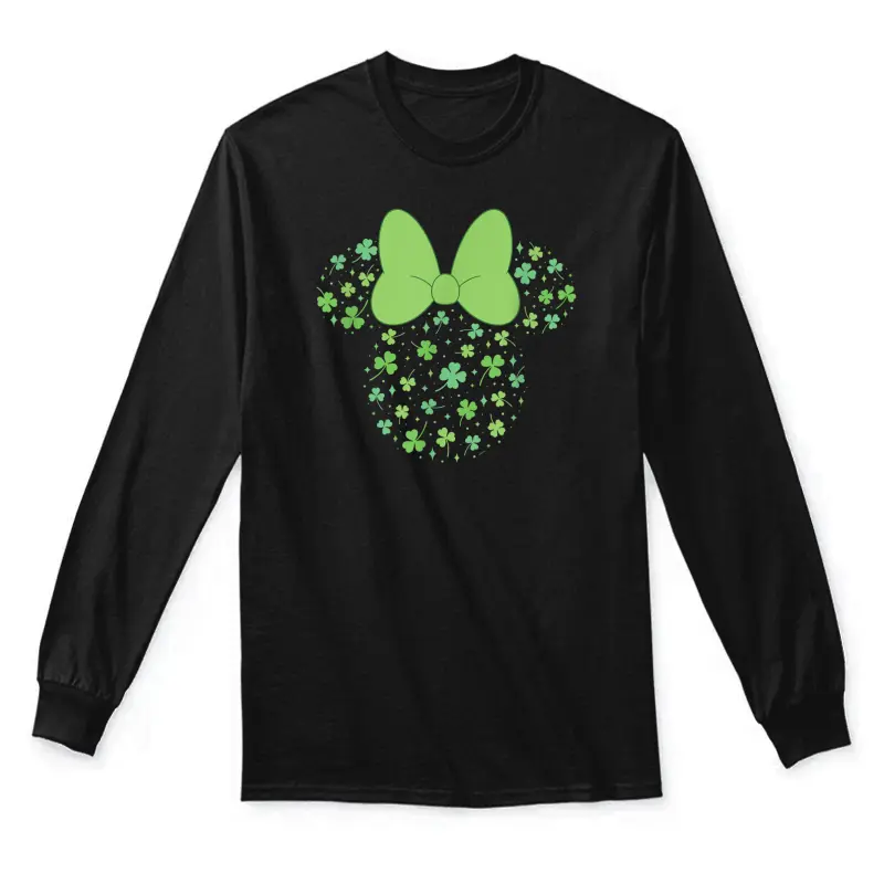 Disney Minnie Mouse Icon Shamrock Clovers St Patrick’s Day Unisex Long Sleeve T-Shirt
