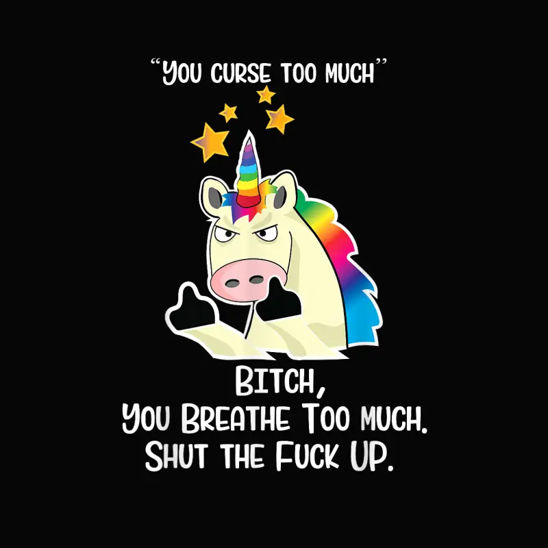 Angry Cussing Cursing Unicorn Funny Tshirt Toddler Staple T-Shirt