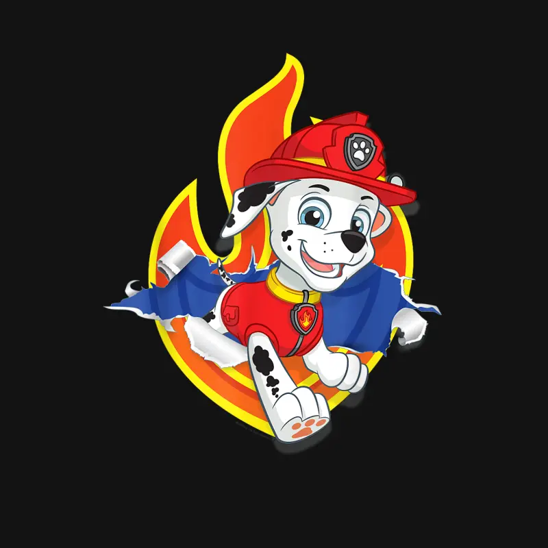 Paw Patrol Marshall Torn Badge Youth Staple T-Shirt